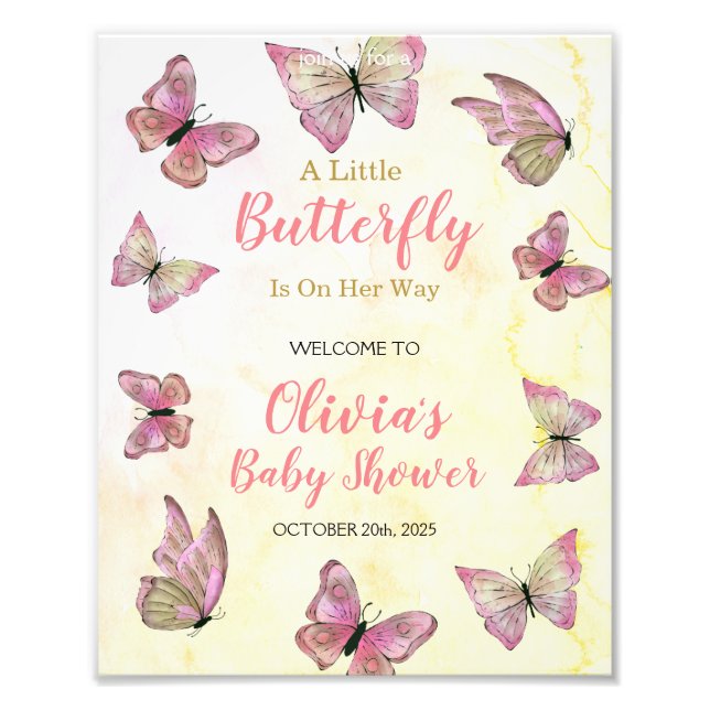 Foto Un pequeño cartel de bienvenida de Baby Shower con (Frente)