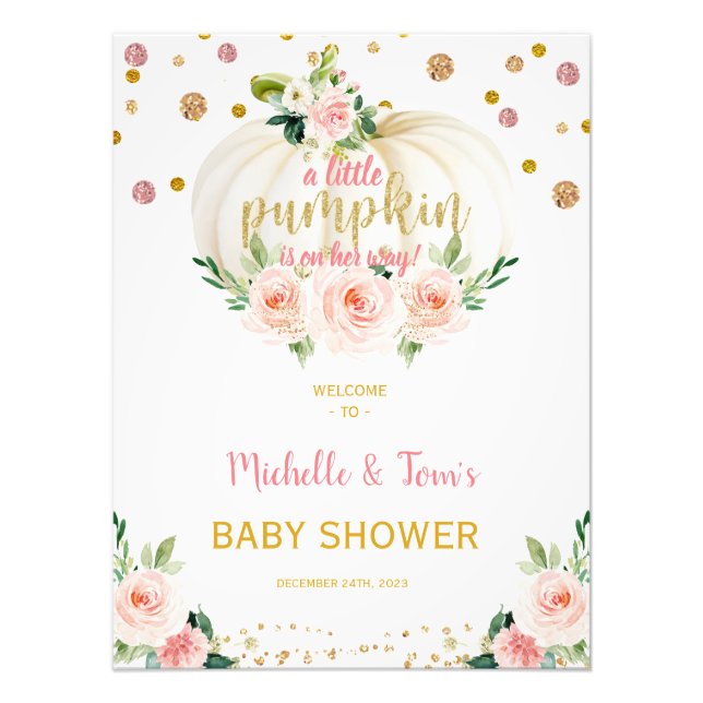 Foto Un pequeño cartel de bienvenida de Baby Shower par (Frente)