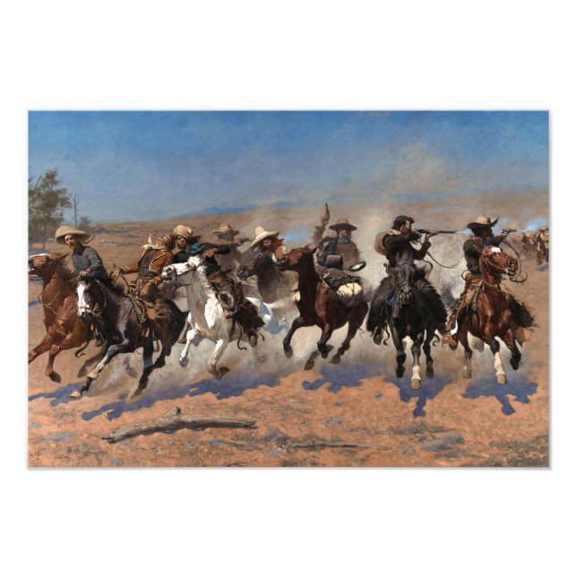 Foto Un salto para la madera por Frederic Remington (Frente)