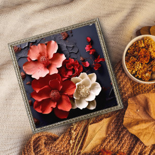 Foto Un sorprendente Bouquet de flores rojas y blancas