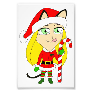 Foto una chica chibi Navidad
