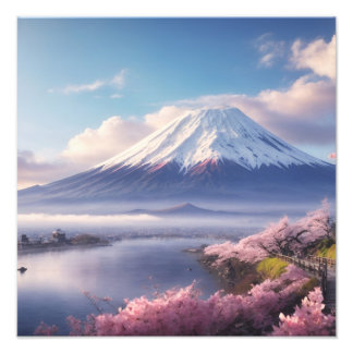 Foto Una fantástica pintura al óleo del Monte Fuji