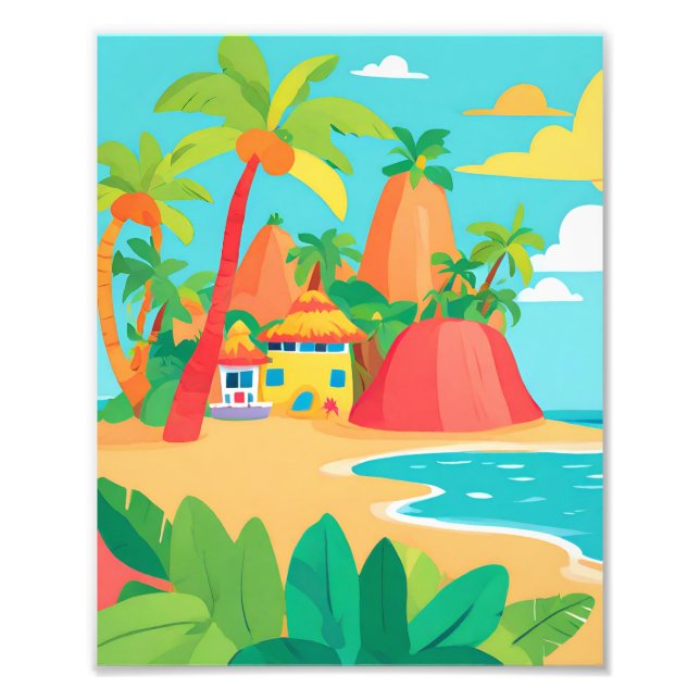 Foto Una hermosa casa en una isla tropical (Frente)