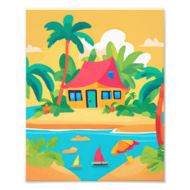 Foto Una hermosa casa en una isla tropical