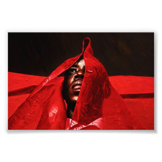 Foto Una mirada intensa: un retrato rojo poderoso del m (Frente)