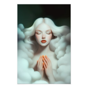 Foto Una Mujer Hermosa Meditando En Las Nubes
