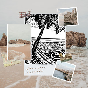 Foto una playa tranquila con tinta de hamaca