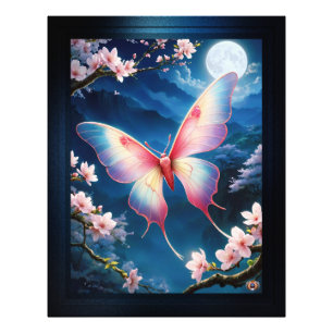 Foto Una polilla lunar china vuela entre flores de cere