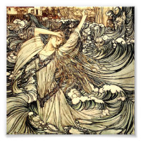 “Undine en las olas” de Arthur Rackham