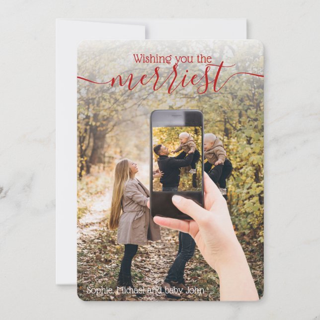 Foto única de 2 - Deseos de feriado de la foto en  (Anverso)