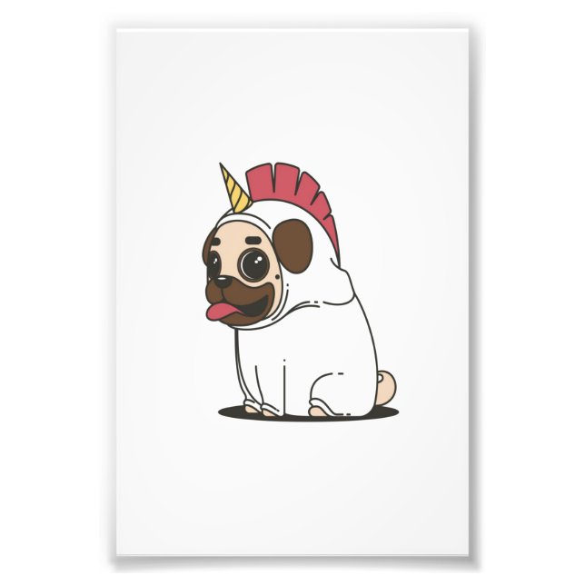 Foto Unicorn Puppy | Regalo de Perro de Pug Cute (Frente)
