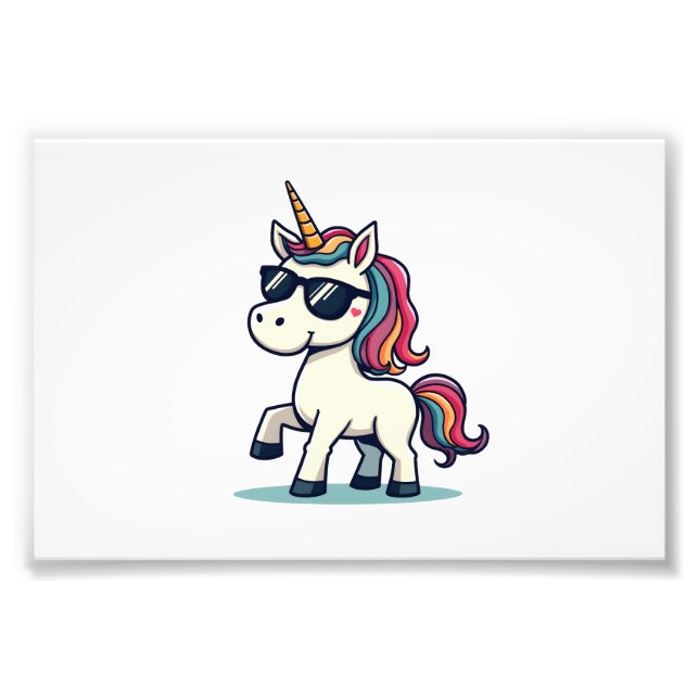 Foto Unicornio de arcoíris de dibujos animados vectoria (Frente)