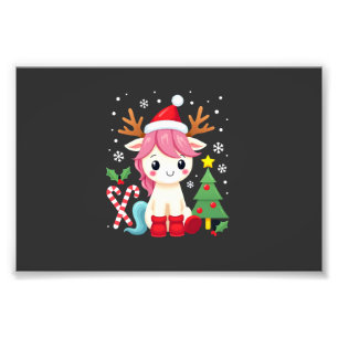 Foto Unicornio de Navidad Lindo Mágico Xmas Niñas