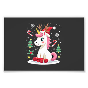 Foto Unicornio de Navidad Lindo Mágico Xmas Niñas Peque