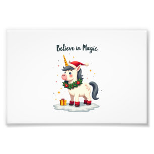 Foto Unicornio festivo de Creer en la Magia con un Chri