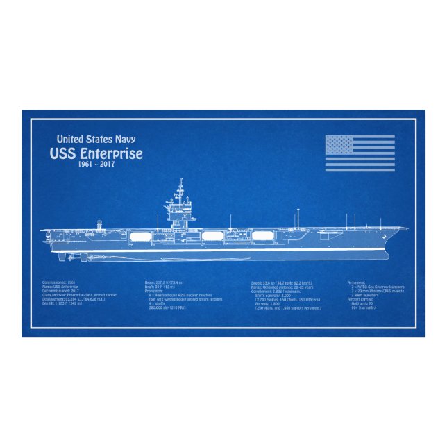 Foto USS Enterprise - Planes para el diseño general de  (Frente)