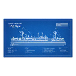 Foto USS Maine - Planes de trazado del buque ABD