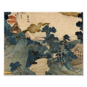 Foto Utagawa Kuniyoshi - Una vista nocturna de Fuji