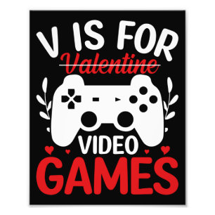 Foto V es para juegos de video con San Valentín cruzado