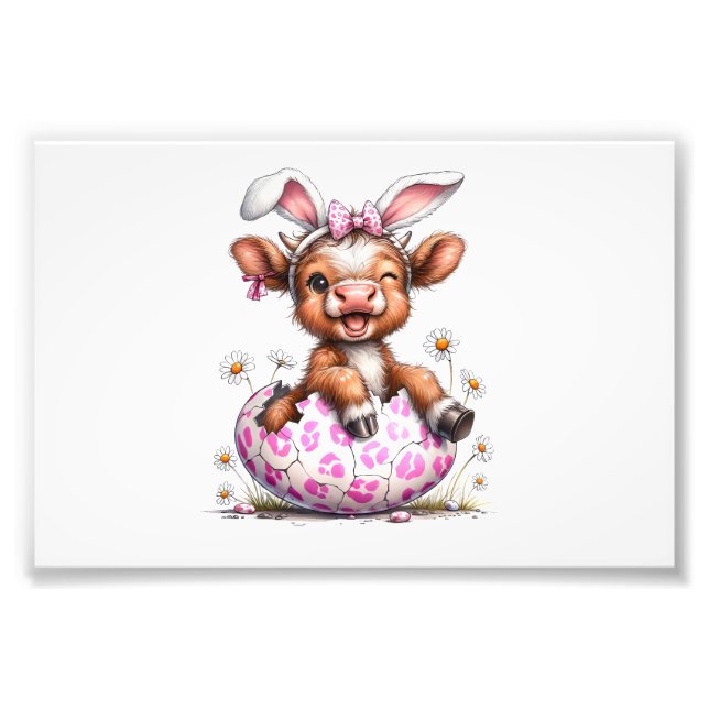 Foto Vaca Divertida Conejo de Pascua Amante de las Vaca (Frente)