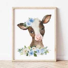 Foto Vacas, animales de granja, granjas, flores azules,