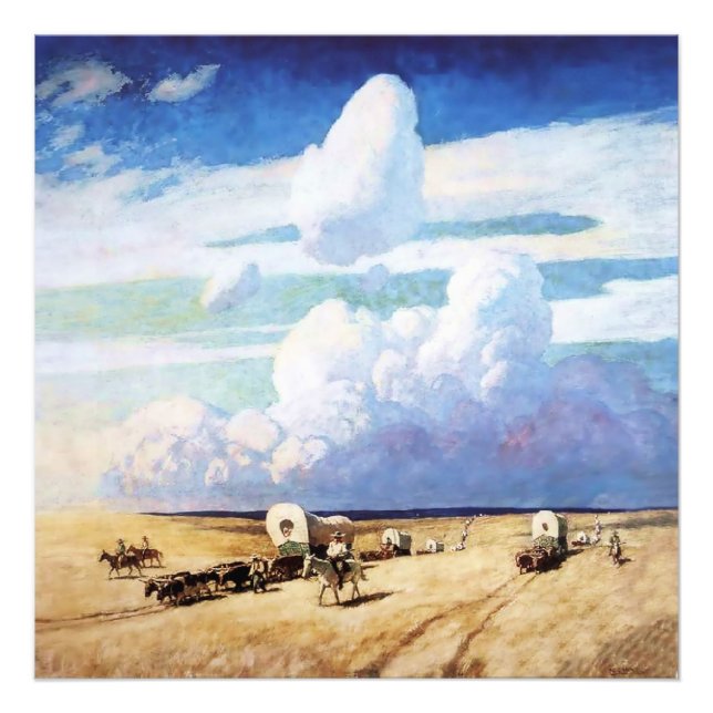 Foto "Vagones cubiertos" Arte Occidental por NC Wyeth (Frente)
