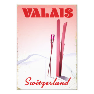 Foto valais Suiza vintage style ski poster