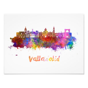 Foto Valladolid skyline in watercolor