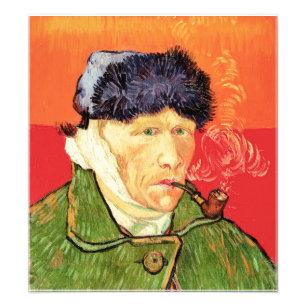 Foto Van Gogh - autorretrato con oreja y tubo varados