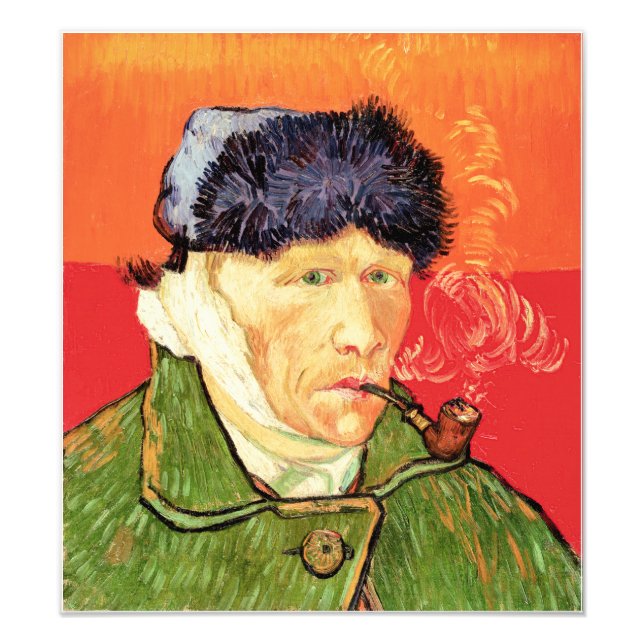 Foto Van Gogh - autorretrato con oreja y tubo varados (Frente)