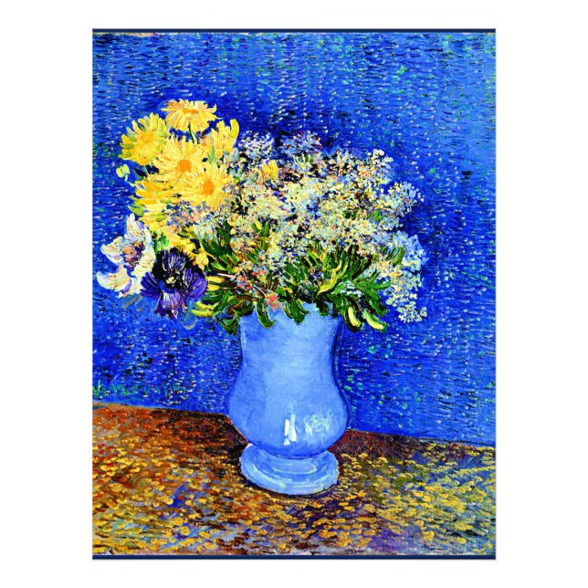 Foto Van Gogh - Bouquet de flores en una bolsa azul (Frente)