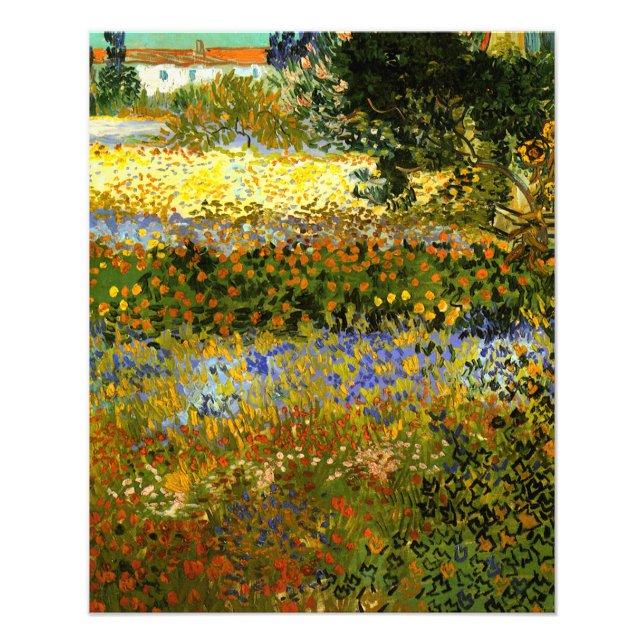 Foto Van Gogh - Jardín de flores, impresionismo (Frente)
