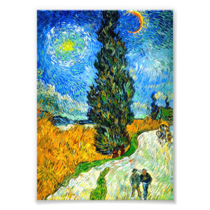 Foto Van Gogh Road con Cypress y Star