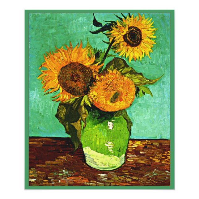 Foto Van Gogh - Sunflowers, Three, (Frente)