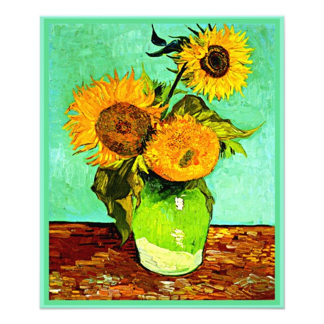 Foto Van Gogh - Sunflowers, Three, Photo Print (Frente)