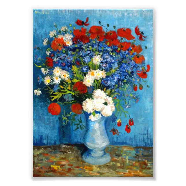 Foto Van Gogh Vase with Cornflowers and Poppies (Frente)