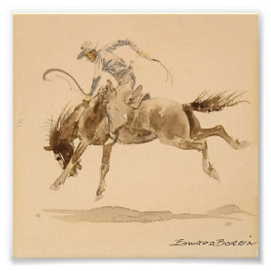 Foto Vaquero en un caballo desbocado de Edward Borein