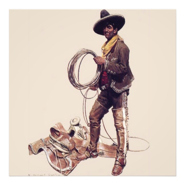 Foto “Vaquero Mexicano” de W Herbert Dunton  (Frente)