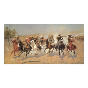Foto Vaqueros antiguos, Un ataque al bosque por Remingt