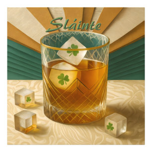 Foto Vaso de whisky irlandés Trébol de hielo "Sláinte!"