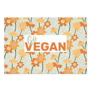 Foto ¡Vegan! Flores retro de los años 70 apagadas