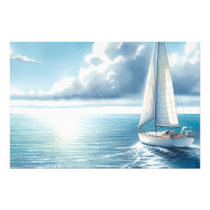 Foto Velero solitario Horizonte Azul