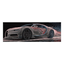 Velocidad Fluida | Arte Automotriz (36" x 12")