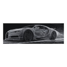 Velocidad Monocroma | Arte Automotriz (91 cm x 30 
