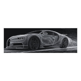 Foto Velocidad Monocroma | Arte Automotriz (91 cm x 30