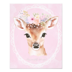 Foto Venado de bebé dulce con corona de flores   Nurser