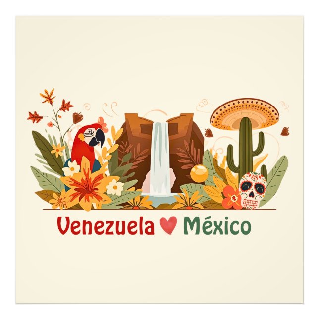 Foto Venezuela ❤️ México Amor Latino y Orgullo Hispano (Frente)