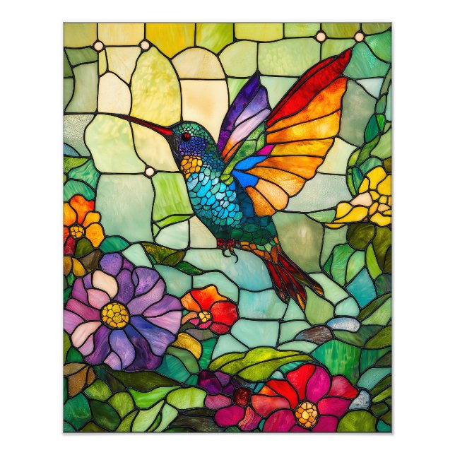 Foto Ventana de estilo Tiffany con colibrí (Frente)