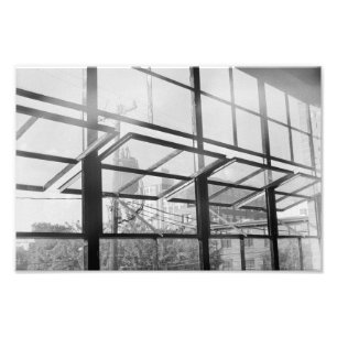 Foto Ventanas de almacén, negro y blanco (impresión)