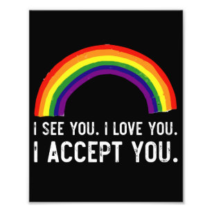 Foto Veo te amo te acepto Orgullo Gay Camiseta LGBT